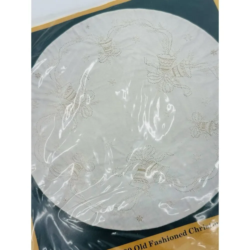 Candlewick Christmas Tree Skirt Unopened Kit Vintage Creative Circle Needlework